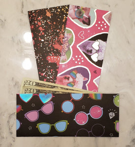 Laminated cash envelopes | set of 3| Children's Give Save Spend | Rainbows & Animals Llama with Sunglasses  | Dave Ramsey inspired