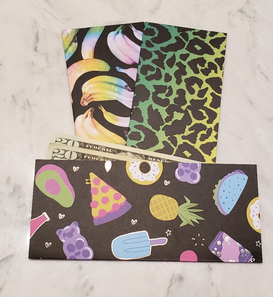 Laminated cash envelopes | set of 3| Children's Give Save Spend | Rainbows & Animals Food  | Dave Ramsey inspired