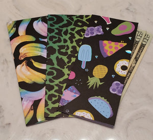Laminated cash envelopes | set of 3| Children's Give Save Spend | Rainbows & Animals Food  | Dave Ramsey inspired