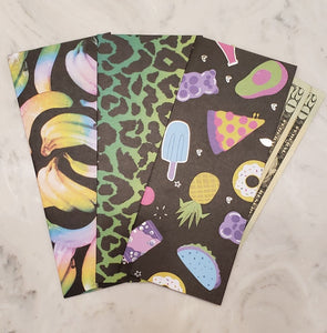 Laminated cash envelopes | set of 3| Children's Give Save Spend | Rainbows & Animals Food  | Dave Ramsey inspired