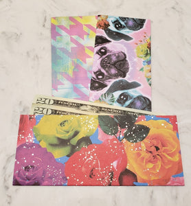 Laminated cash envelopes | set of 3| Children's Give Save Spend | Rainbows & Animals French Bulldog | Dave Ramsey inspired