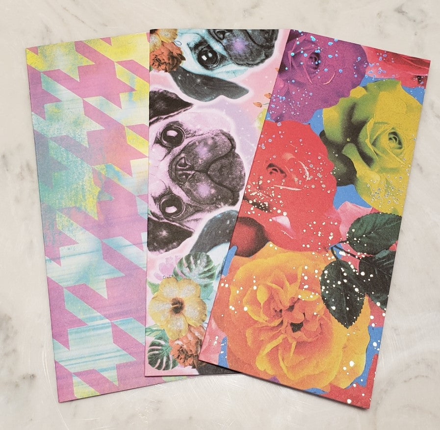 Laminated cash envelopes | set of 3| Children's Give Save Spend | Rainbows & Animals French Bulldog | Dave Ramsey inspired