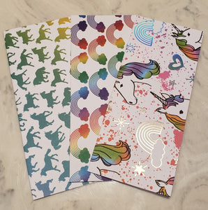 Laminated cash envelopes | set of 3| Children's Give Save Spend | Rainbows & Animals Unicorn  | Dave Ramsey inspired