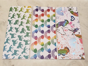 Laminated cash envelopes | set of 3| Children's Give Save Spend | Rainbows & Animals Unicorn  | Dave Ramsey inspired