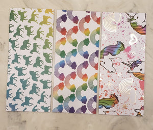 Laminated cash envelopes | set of 3| Children's Give Save Spend | Rainbows & Animals Unicorn  | Dave Ramsey inspired