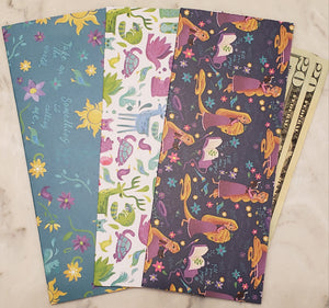 Laminated cash envelopes | set of 3| Children's Give Save Spend | Tangled Blue  | Dave Ramsey inspired