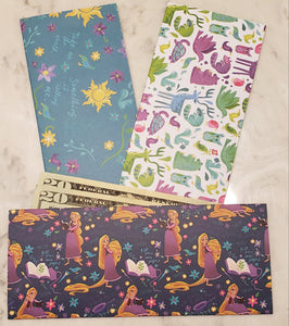 Laminated cash envelopes | set of 3| Children's Give Save Spend | Tangled Blue  | Dave Ramsey inspired