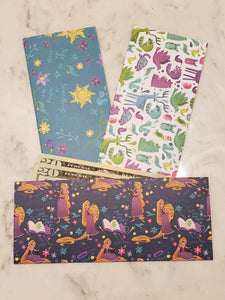 Laminated cash envelopes | set of 3| Children's Give Save Spend | Tangled Blue  | Dave Ramsey inspired