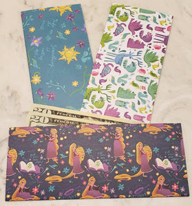 Laminated cash envelopes | set of 3| Children's Give Save Spend | Tangled Blue  | Dave Ramsey inspired