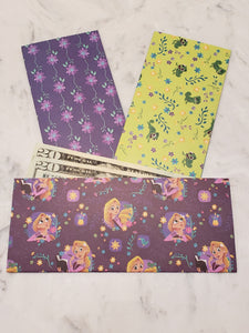 Laminated cash envelopes | set of 3| Children's Give Save Spend | Tangled Purple  | Dave Ramsey inspired