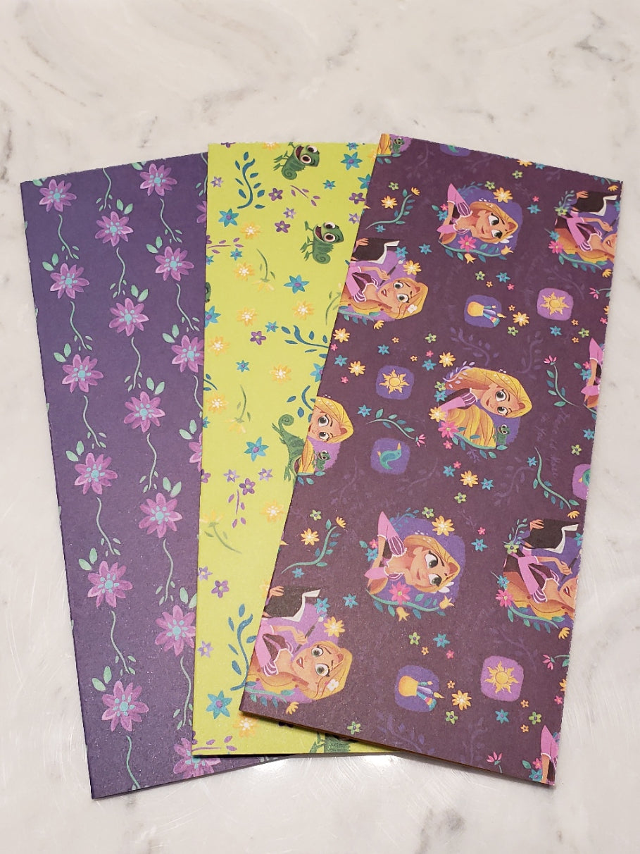 Laminated cash envelopes | set of 3| Children's Give Save Spend | Tangled Purple  | Dave Ramsey inspired