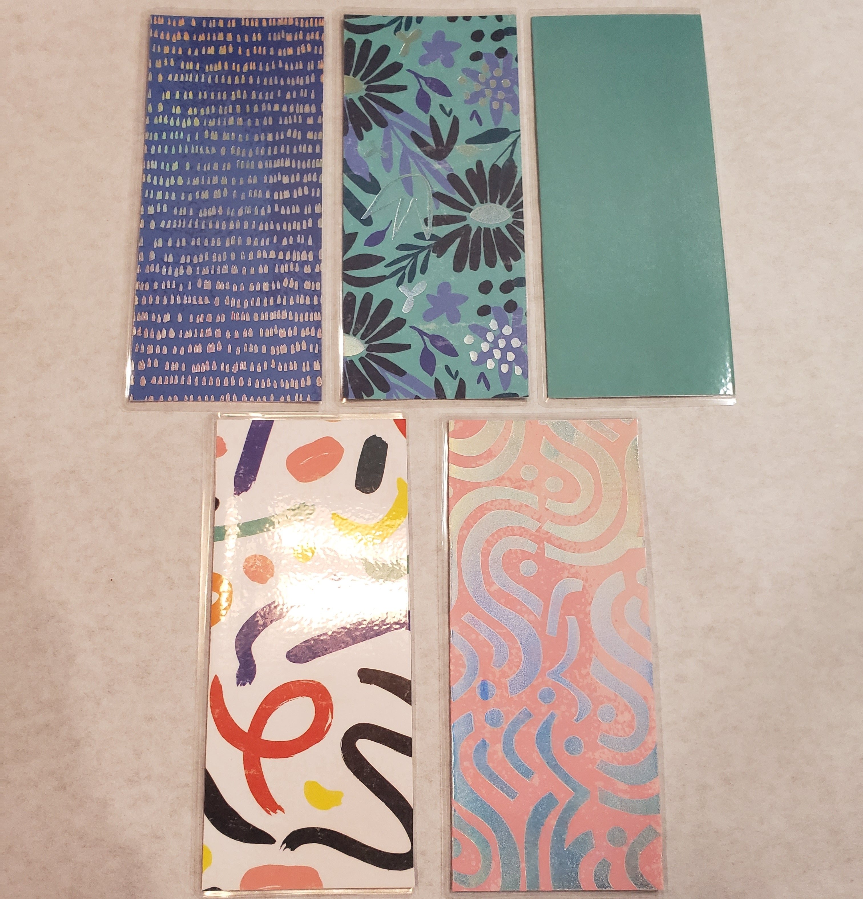 Laminated cash envelopes | set of 5| Daylight Lumiere De Jour| Feeling Blue| Dave Ramsey inspired