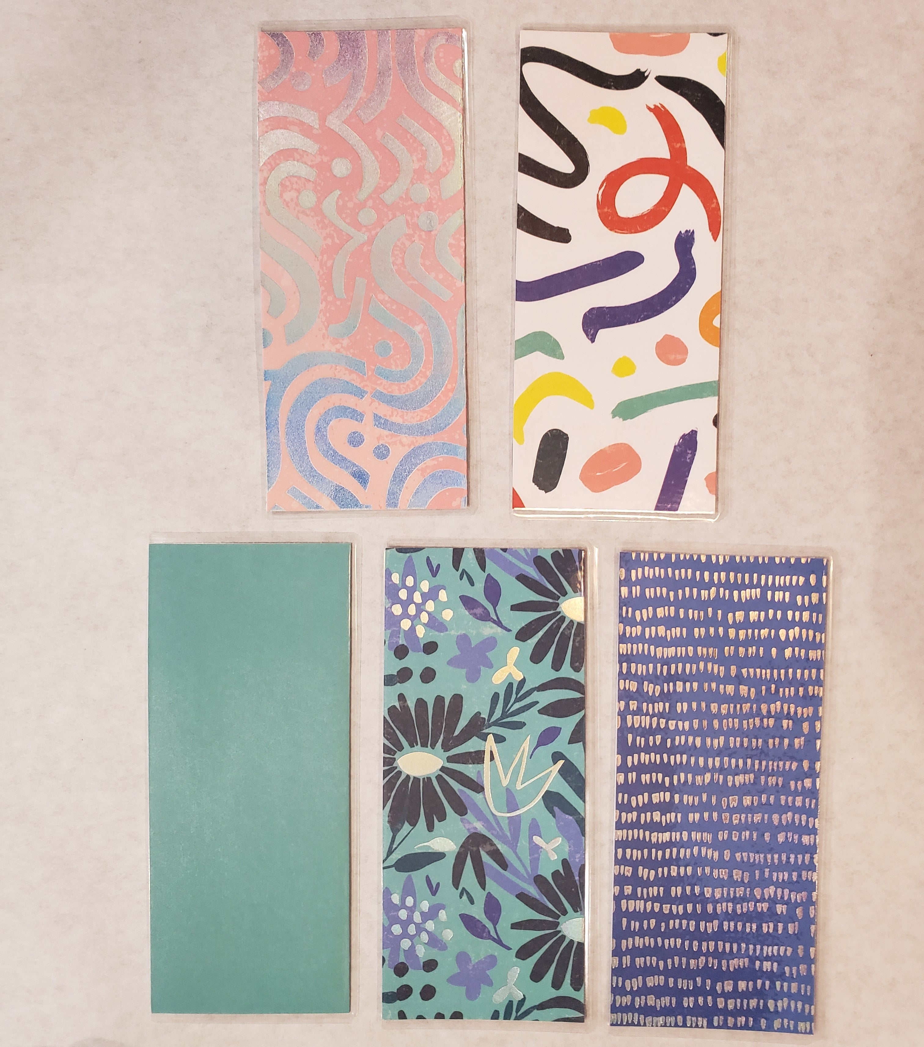 Laminated cash envelopes | set of 5| Daylight Lumiere De Jour| Feeling Blue| Dave Ramsey inspired
