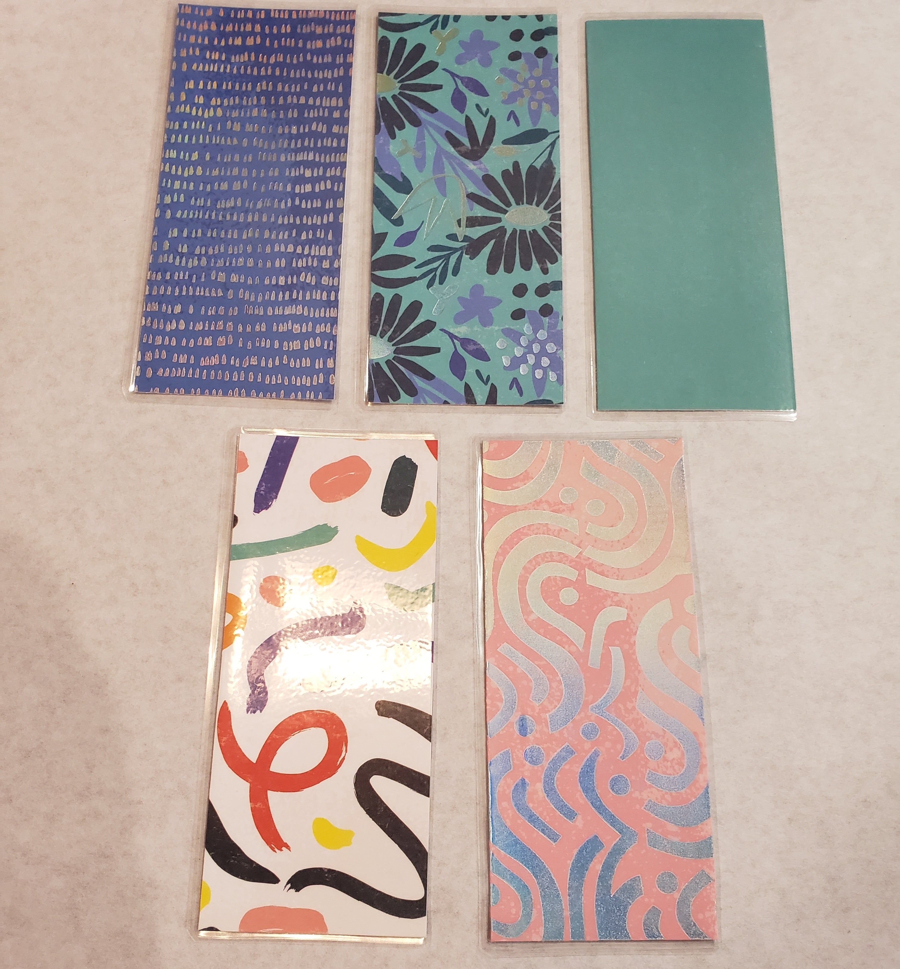 Laminated cash envelopes | set of 5| Daylight Lumiere De Jour| Feeling Blue| Dave Ramsey inspired