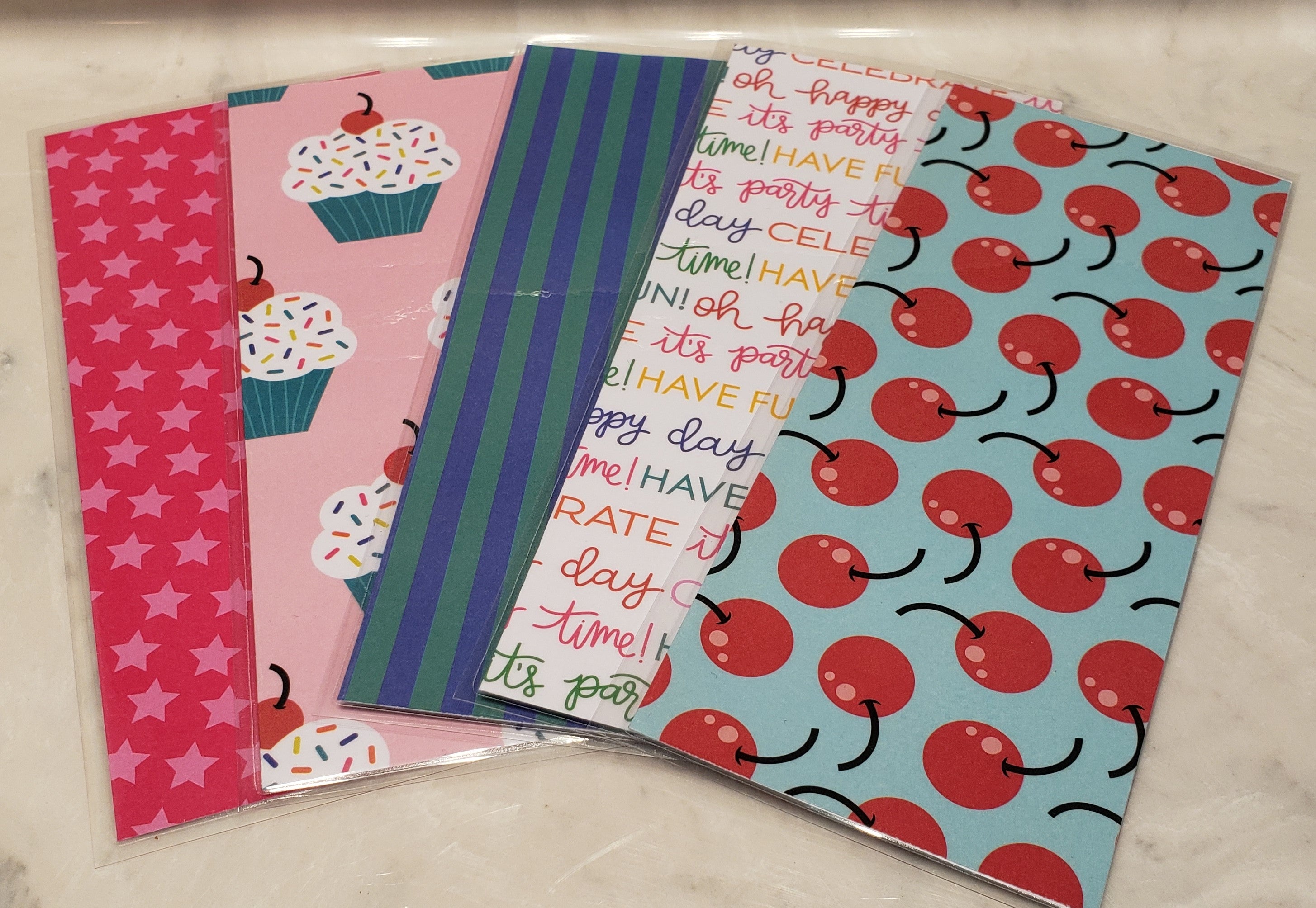 Laminated cash envelopes | set of 5| Treat Yourself Cherries | Dave Ramsey inspired