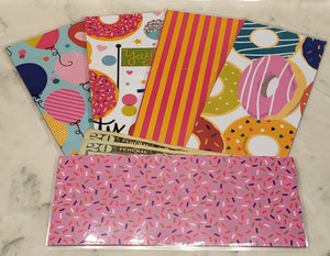 Laminated cash envelopes | set of 5| Treat Yourself Donuts | Dave Ramsey inspired