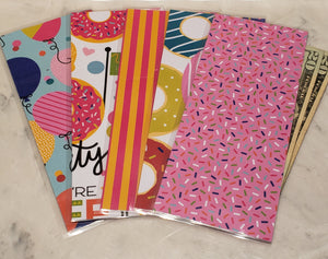 Laminated cash envelopes | set of 5| Treat Yourself Donuts | Dave Ramsey inspired
