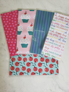 Laminated cash envelopes | set of 5| Treat Yourself Cherries | Dave Ramsey inspired